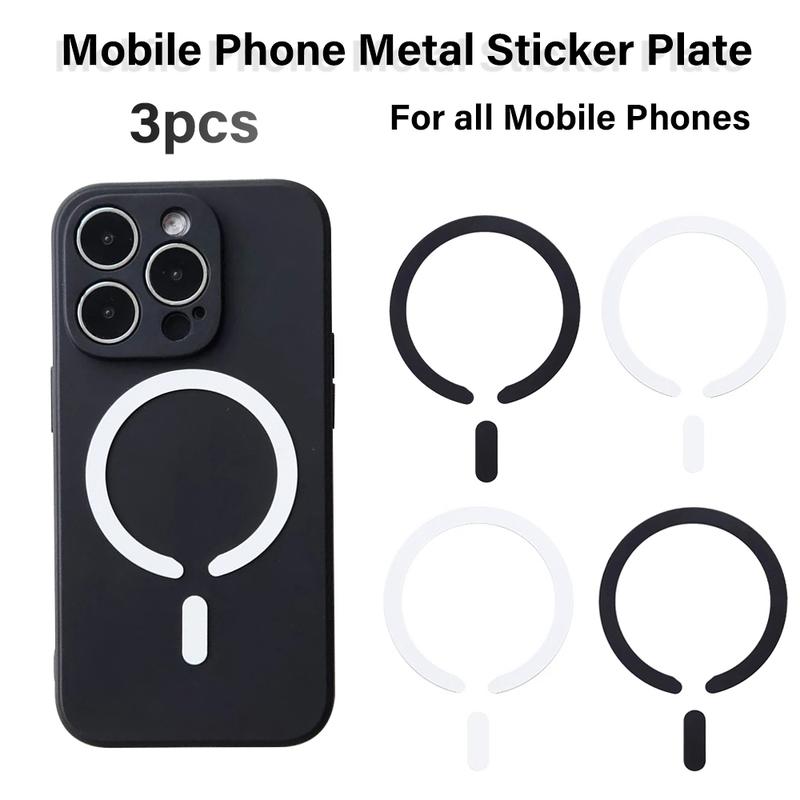 3pcs Ultra-Thin Magnetic Metal Stickers for iPhone, Magsafe Compatible, Durable Protective Iron Sheets, Non-Deforming Phone Accessories