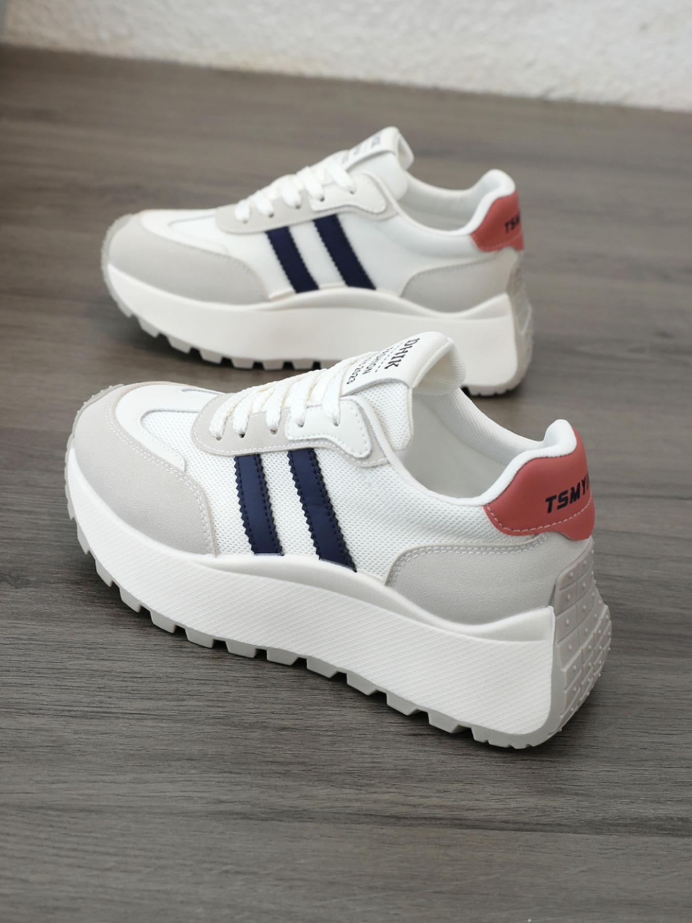 Women's All-Season Anti-Slip Sports Shoes, Sporty Running Shoes, Gym Running Exercise Sneakers, Workout Sneakers, Lace-Up Breathable Thick Sole Comfortable Lightweight