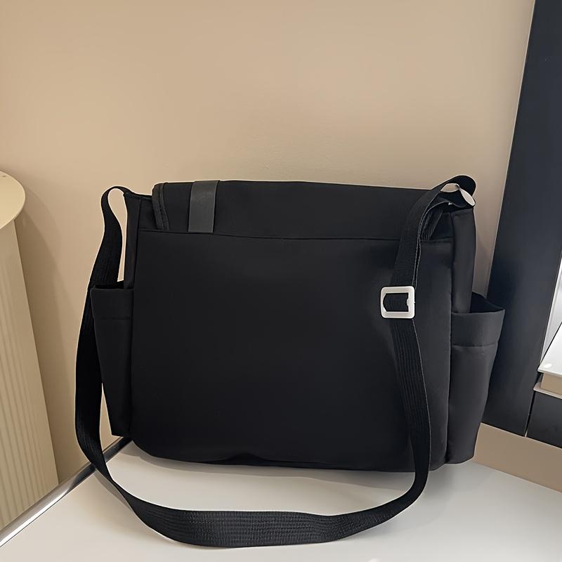 Fashion Casual Ita Crossbody Bag for Students, Lace-Up Slouch Shoulder Bag with Mesh Pocket & Clear Card Slot, Versatile Daily Commute & School Tutoring Bag