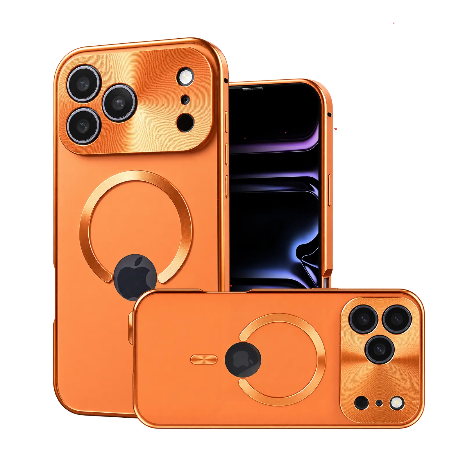 Metal Frame iPhone Case with Custom Backplate TPU, Tempered Screen Protector, Lens Protection, Privacy Feature, Magnetic Closure, Easy Installation - Cover for iPhone 16 Pro Max, 15, 14 Pro Max, 13, 12 Series Cellphone Accessories