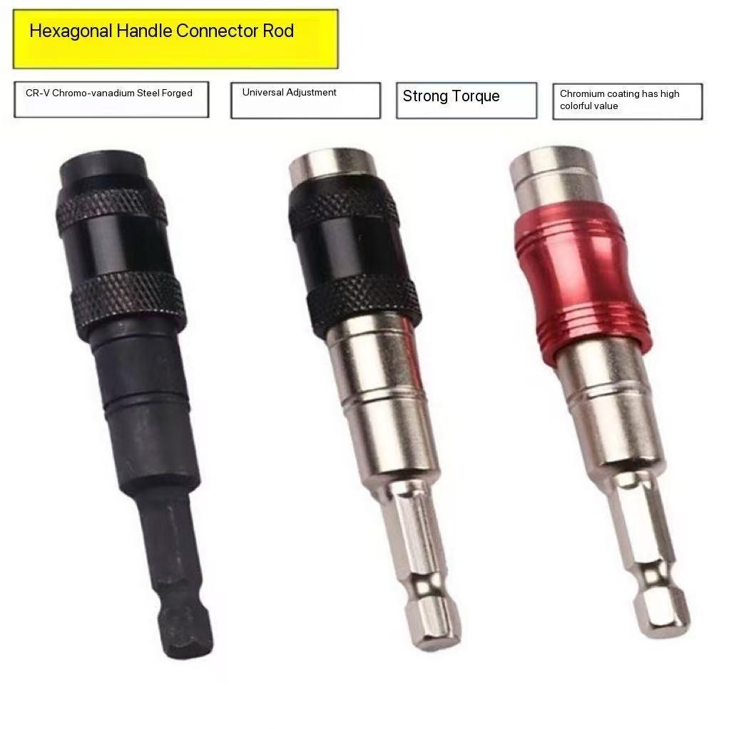 Hex Quick Release Drill Adapter Extension Rod, Multi-Angle Magnetic Swivel Handle, Long Self-Locking Screwdriver Bit Holder