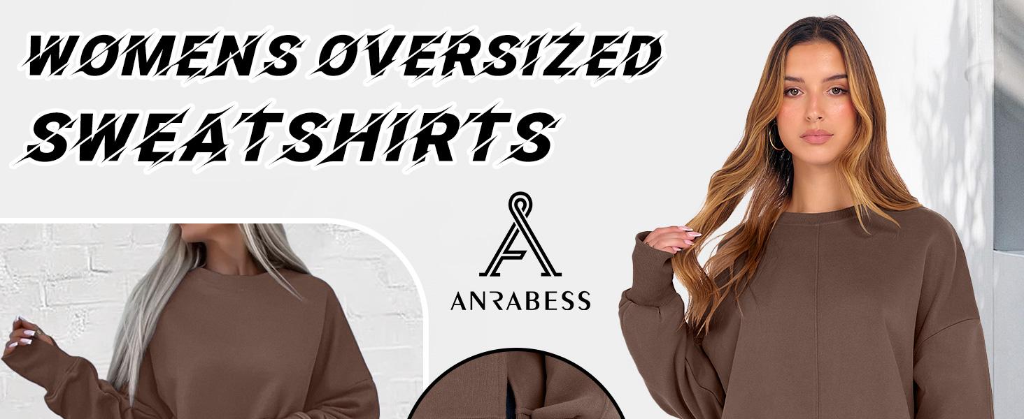 ANRABESS Women Oversized Sweatshirts Thumbhole Long Sleeve Hoodies Shirts 2025 Fall Side Slit Pullover Top Teen Y2k Outfits