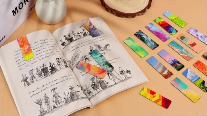 [Magnetic Bookmarks] 96pcs Colorful Page Clips & Marks for Men & Women | Paper Clip Book Markers for Students, Teachers, Reading, School, Library, Office Accessories | Durable Cardboard& Attractive Design | Bookmarks Gifts for Book Lovers