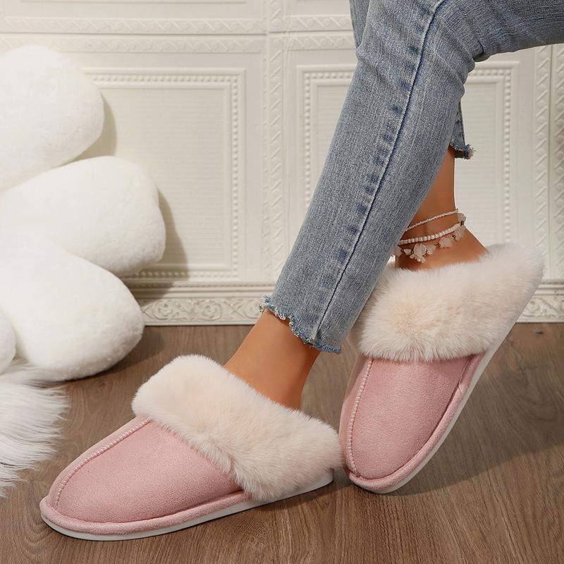 Solid Color Fluffy Home Slippers - Ultra-Soft Sole, Cozy Platform Design, Plush Lined, Backless & Non-slip - Quiet Mute Shoes for Ultimate Comfort