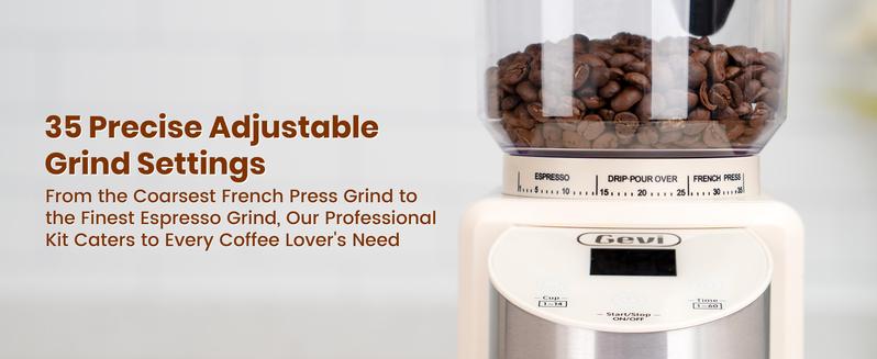 Gevi Espresso Machine 20 Bar with Grinder, Professional Espresso Maker with 35 Precise Grind Settings Burr Coffee Grinders Combos, Super-Automatic Espresso Machines, Gift for Coffee Lover