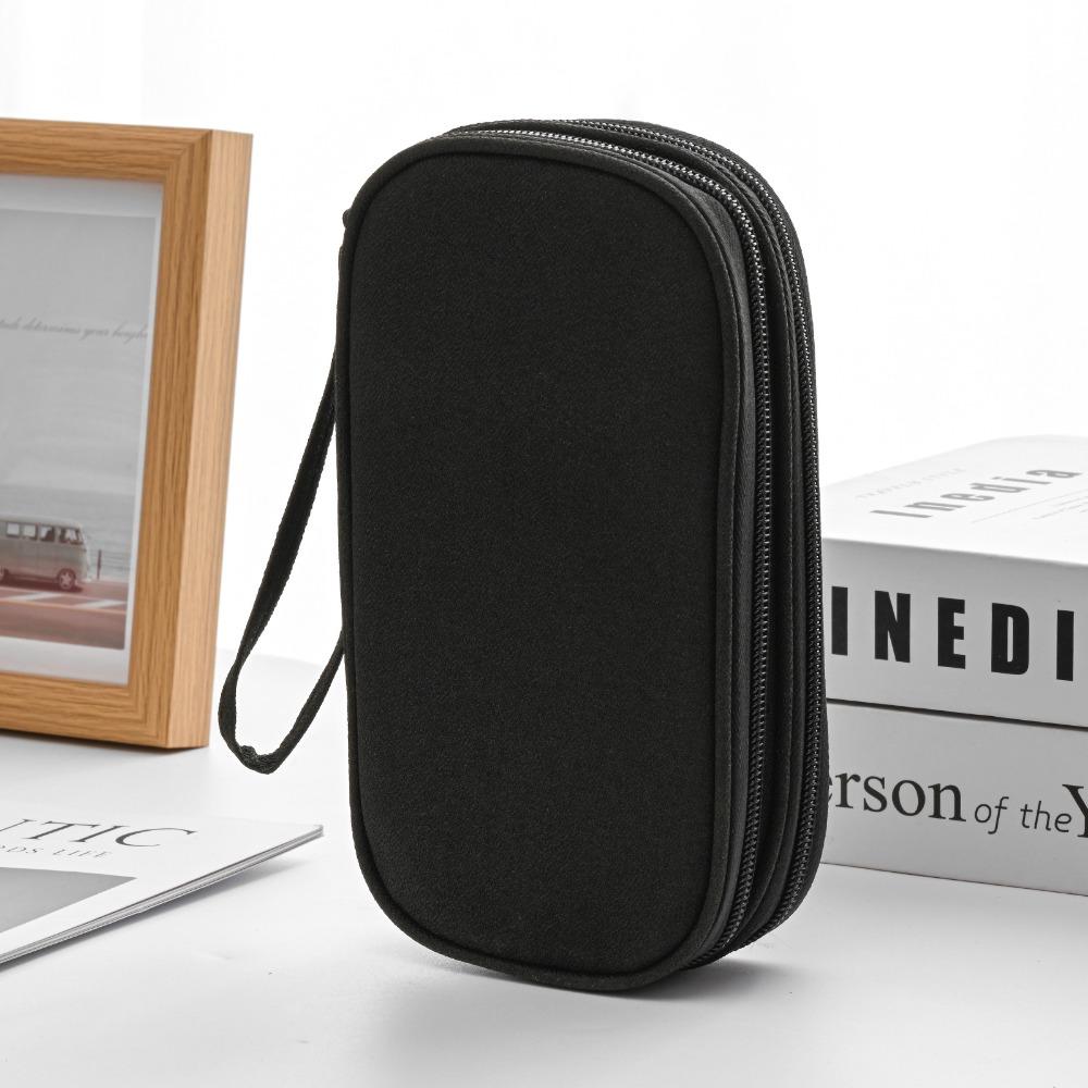 Portable data cable storage bag, double-layer mobile phone charger storage bag, multi-layer grid digital accessory storage bag, compact and convenient travel data cable storage bag