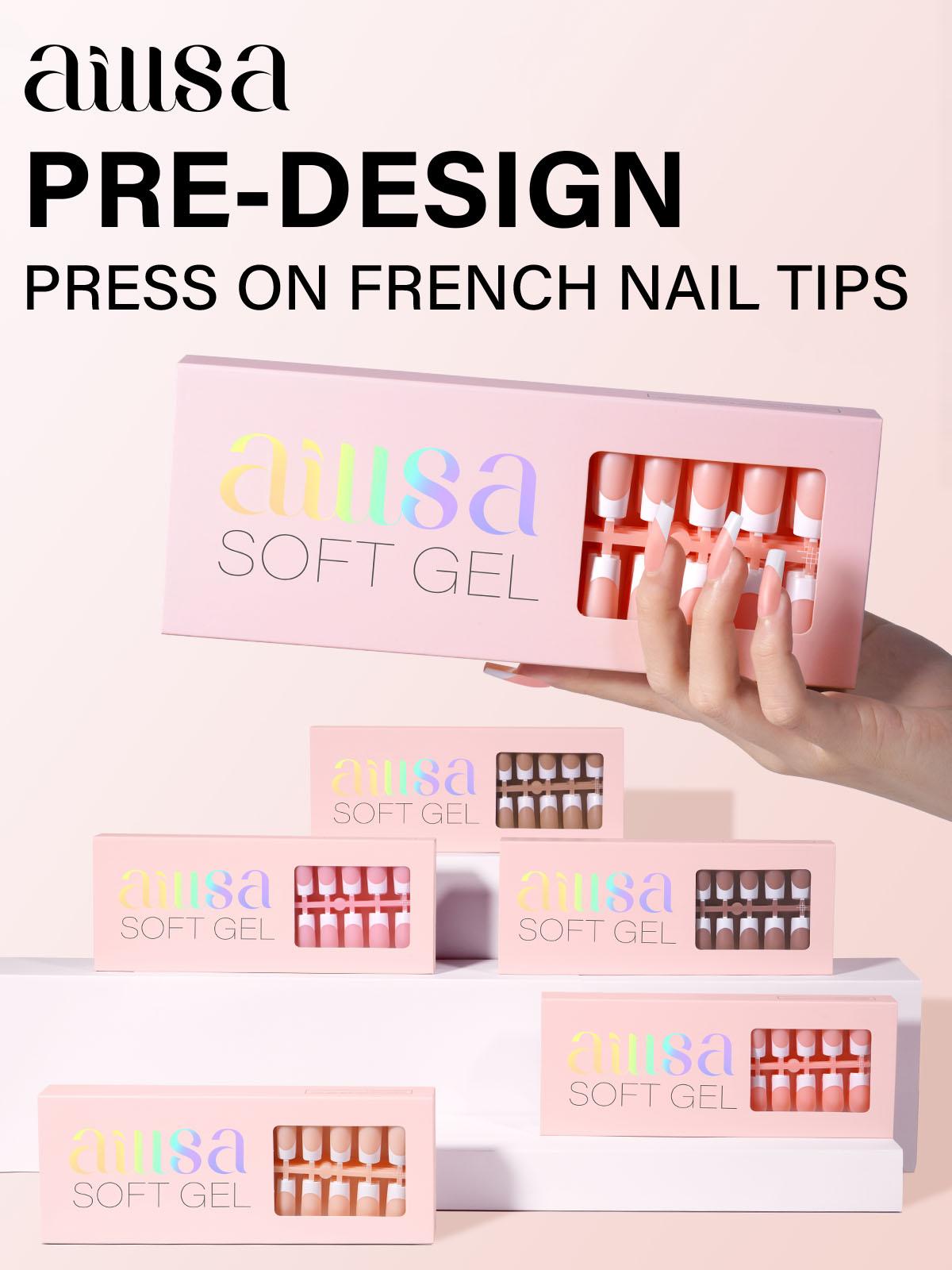 Aillsa Medium Square French Tip Nails Set - 180pcs Soft Gel Nail Tips in 15 sizes, Mini UV Lamp, Base and Top coat, Acrylic Fake Nails Gift For Women nail glue Aillsa Medium Square French Tip Nails Set - 180pcs Soft Gel Nail Tips in 15 sizes, Mini UV Lamp, Base and Top coat, Acrylic Fake Nails Gift For Women nail glue