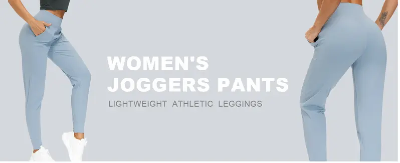 THE GYM PEOPLE Women's Soft Stretchable Jogger Pants - Tapered Lightweight Athletic Bottoms with Pockets, Street Style Sports Jogging Wear for Lounge & Travel, Elastane Athletic Leggings THE GYM PEOPLE Women's Soft Stretchable Jogger Pants - Tapered Lightweight Athletic Bottoms with Pockets, Street Style Sports Jogging Wear for Lounge & Travel, Elastane Athletic Leggings