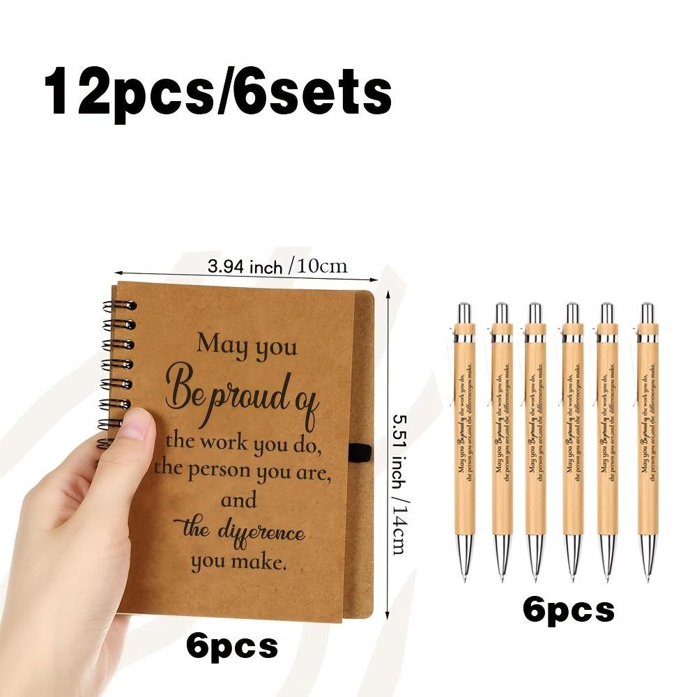 Ready-To-Gift: 6-Pack Mini Thank You Notebooks & Pens, Perfect for Staff Appreciation, Ideal Gift Set for Employees, Office Supplies