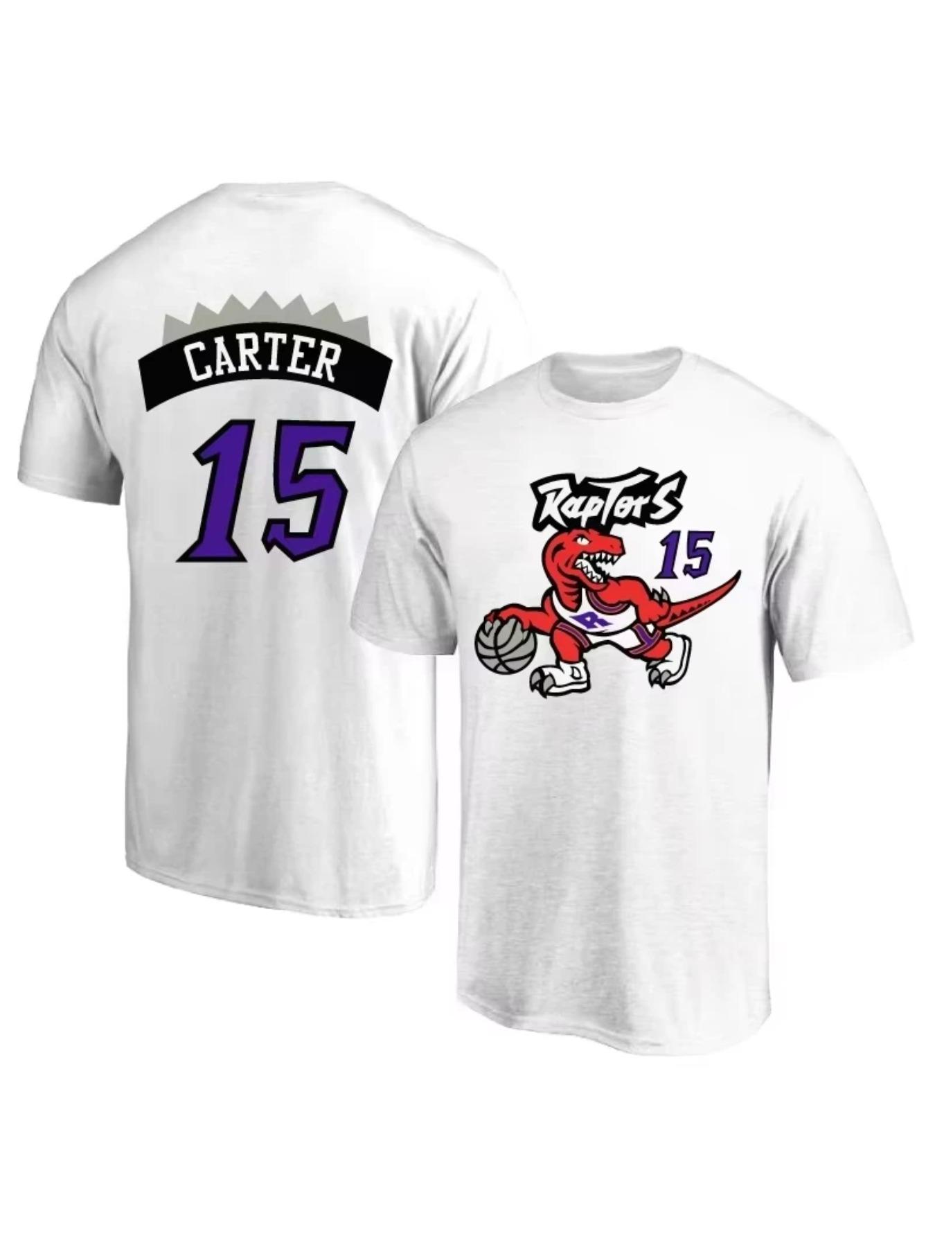 Retro Version Toronto No. 15 Vince Carter Jersey Training Jersey Crew Neck Short Sleeve T-shirt Basketball Sports Streetwear Tee