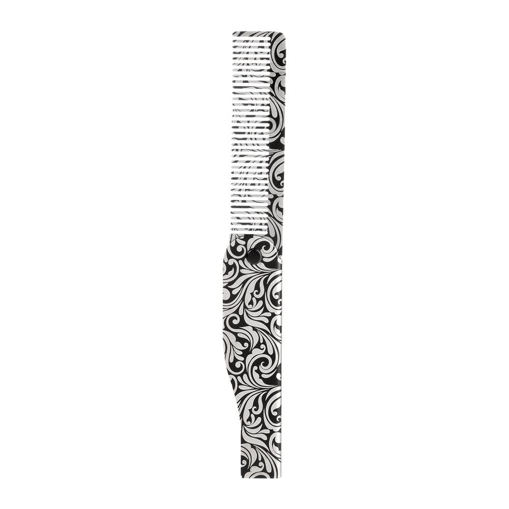 Men's Vintage Engraved Folding Comb, Stainless Steel Anti-Static Portable Hair Comb, Pocket Size Styling Tool, and Options