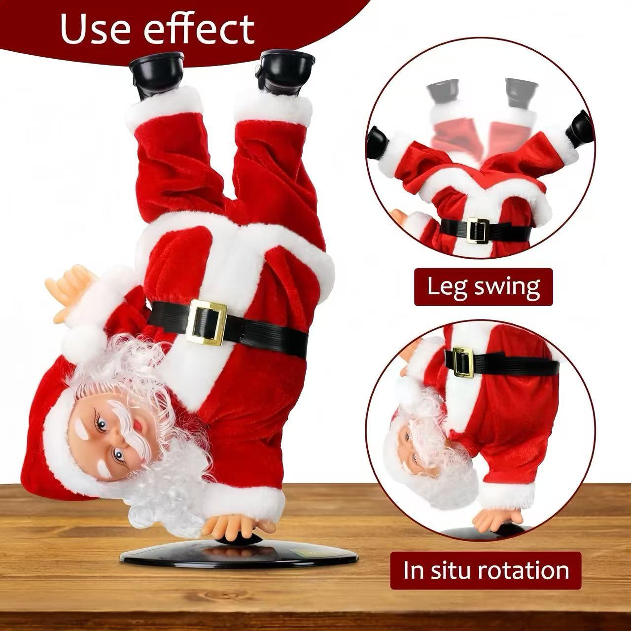 Electric Santa Claus, toys with music that sway the buttocks, guitar playing music, Christmas decorations, hip-hop Santa Claus, creative holiday gifts for singing and dancing, Battery Powered Ornament
