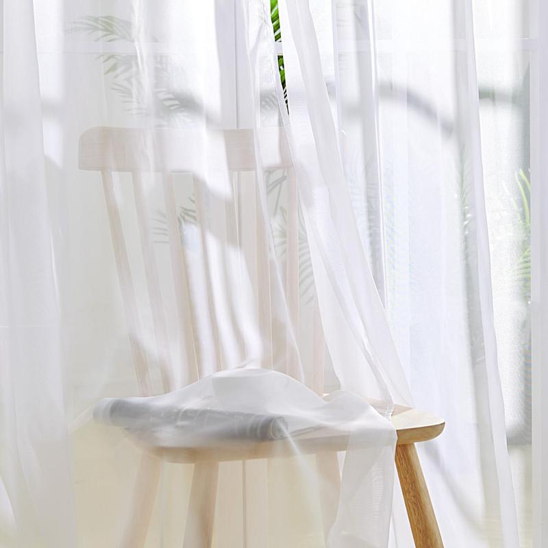 Deconovo Sheer Curtains(2 Panels) - Rod Pocket Indoor Sheer Curtains/Drapes for Living Room, Bedroom, Sliding Glass Door and Office
