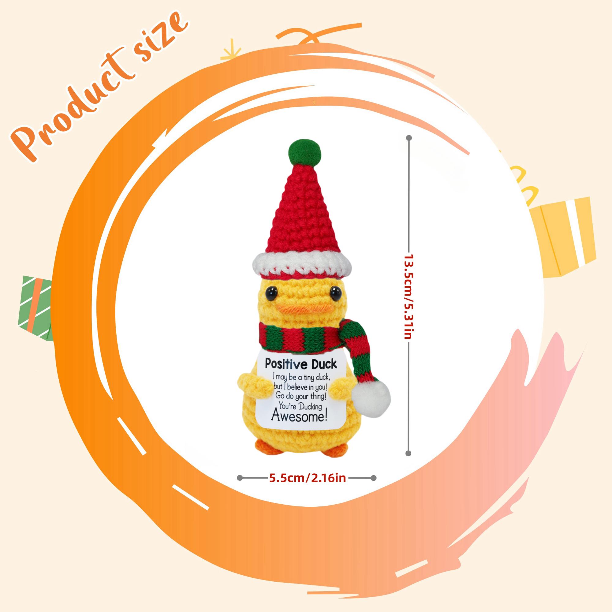 Cute Knitted Duck with Positive Card, Handmade Emotional Support Crochet Doll for Gift, DIY Knitting Supplies for Home Office Decor, Stuffed Animals, Cute Girly Gifts, Toy Plushies, Handmade Crochet Figure Cute Knitted Duck with Positive Card, Handmade Emotional Support Crochet Doll for Gift, DIY Knitting Supplies for Home Office Decor, Stuffed Animals, Cute Girly Gifts, Toy Plushies, Handmade Crochet Figure