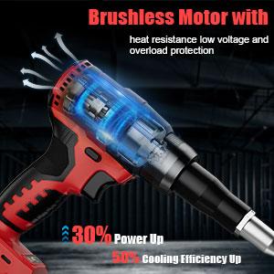 Cordless Electric Pop Rivet Gun Compatible with Milwaukee 18V Battery(NO Battery!!),Rivet Tool with 3 Size (1/8", 5/32", 3/16")Aluminum Rivets,with Kit Nose Piece