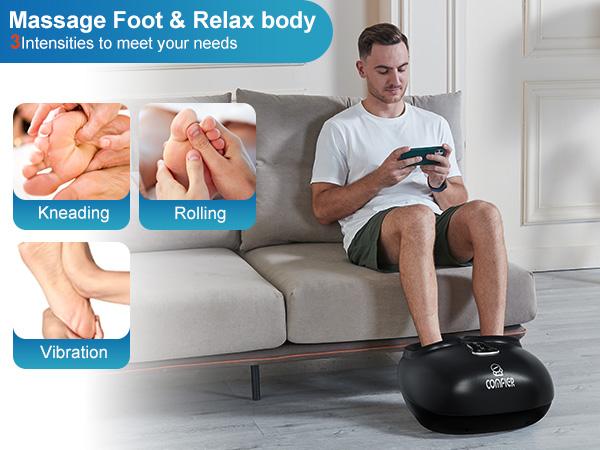 COMFIER Shiatsu Foot Massager with Heat, Vibration,Rolling Compression Feet Massager Machine for Plantar Fasciitis,Neuropathy Pain,Gifts for Her,Him Fits Size up to 13“ Multiple Modes COMFIER Shiatsu Foot Massager with Heat, Vibration,Rolling Compression Feet Massager Machine for Plantar Fasciitis,Neuropathy Pain,Gifts for Her,Him Fits Size up to 13“ Multiple Modes