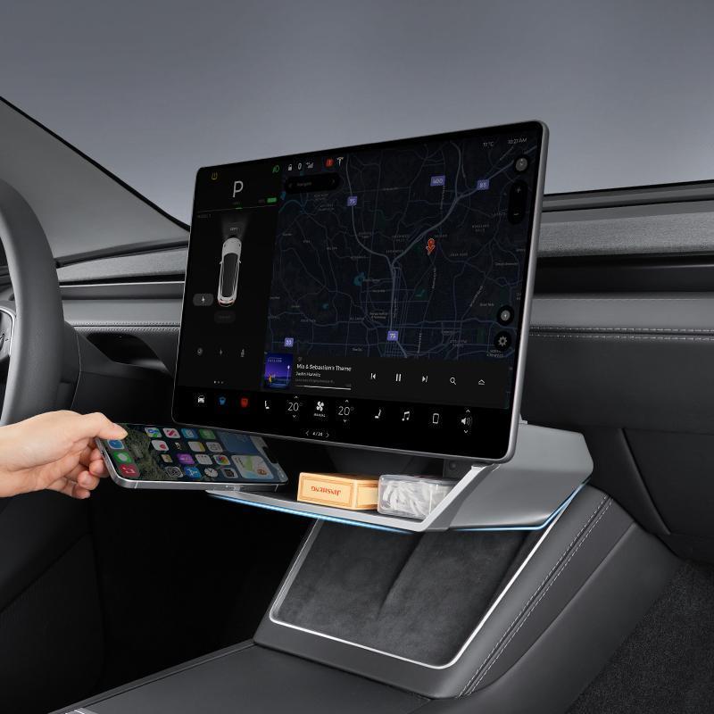 [ Tesla Organizer Box Pro ] Magnetic Center Console Organizer for Tesla Model 3 Highland 2024-2026 & Model Y Juniper 2025-2026, Under Screen Storage Organizer, Custom Fit Accessories, Not Fit 2017-2023 Model 3 & 2021-2024 Model Y, Vehicle Organizer, Car O