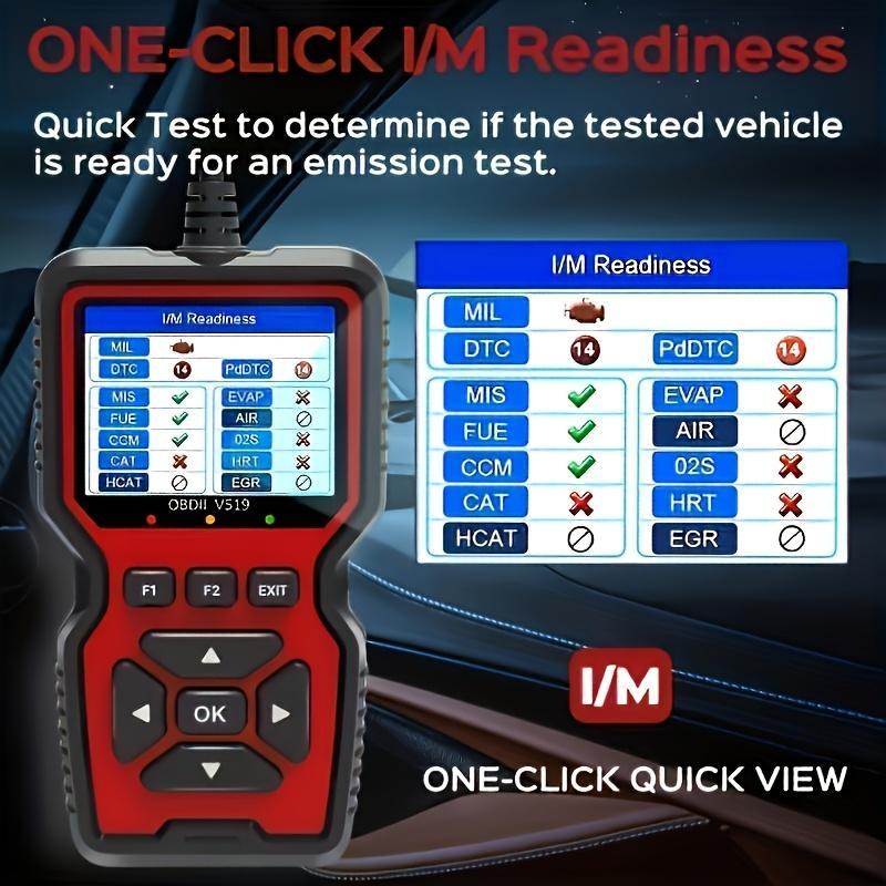 V519 Car Code Reader Obd2 Fault Detector Multi-Function Scan Tool, Automotive Diagnostic Scanner, Car Troubleshooting Device, Car Battery Tester
