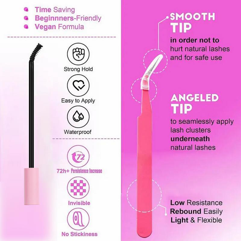 01 BISUTANG Natural Wispy DIY Eyelash Clusters Set 4D No-Glue Self-Adhesive Waterproof Reusable Comfortable Fit Soft & Natural Look Long-Lasting 120PSC Flawless Cosmetic