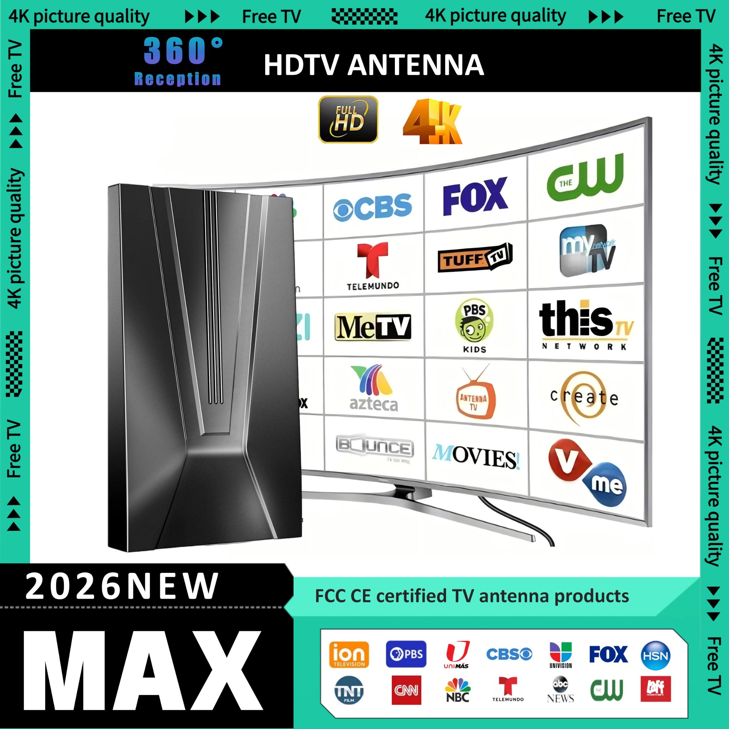 High-Quality Digital HD TV Antenna, Compact Design, Powerful Performance, Long-Range Signal Reception, 300 Miles, Suitable for Us and Eu Regions