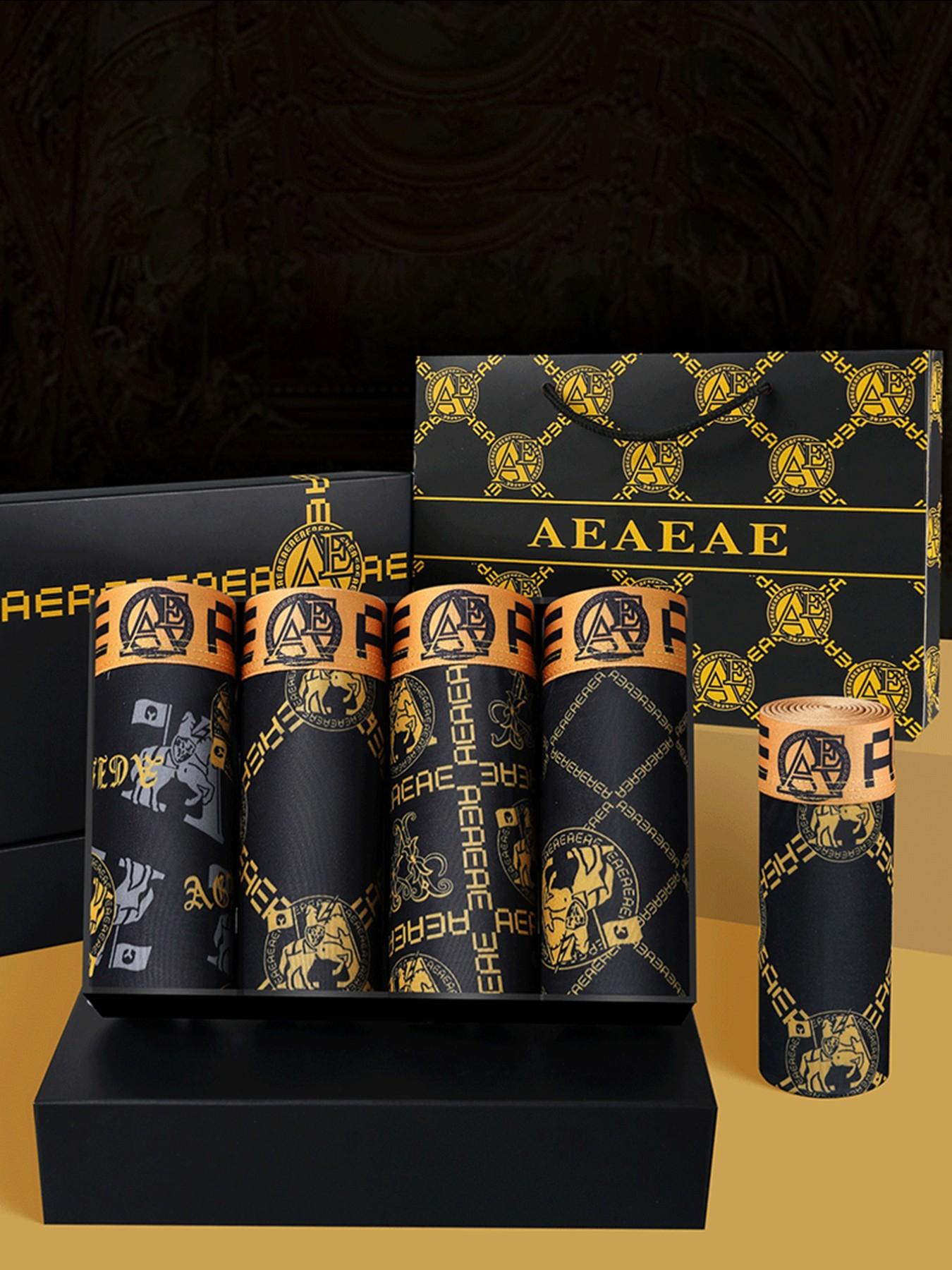 Men's Ice Silk Cool Briefs, Luxury High-End Graphene Inner Panties, Comfortable Soft Stretchy Fitted Four Corner Shorts, Random Geometric Paisley Patterns, Undergarments