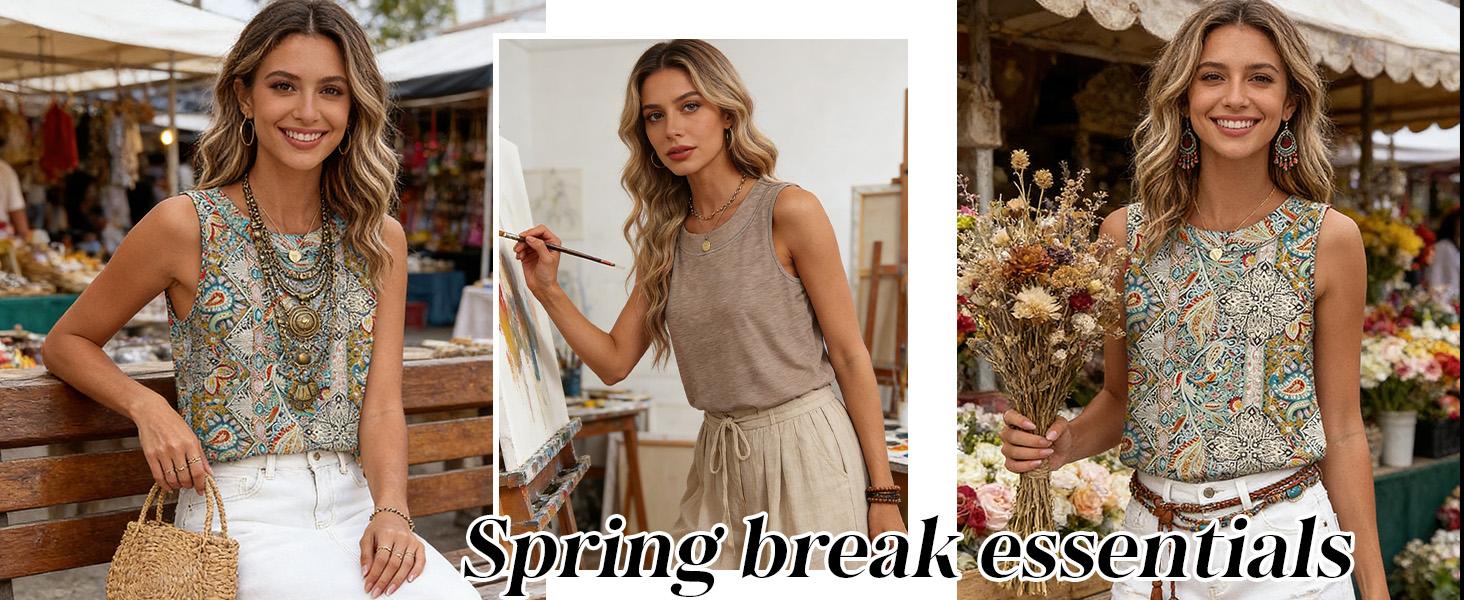 WIHOLL Tank Tops for Women Summer Outfits 2026 Crewneck Spring Casual Sleeveless Shirts Blouses Clothing WIHOLL Tank Tops for Women Summer Outfits 2026 Crewneck Spring Casual Sleeveless Shirts Blouses Clothing