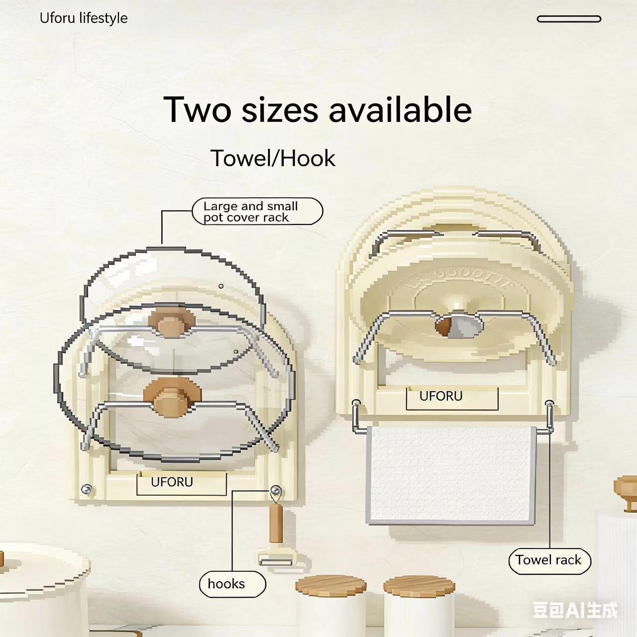 Aluminum Alloy Kitchen Wall Mounted Storage Rack, Multi-Functional No Drilling Pot Lid Holder, Cutting Board Towel Organizer