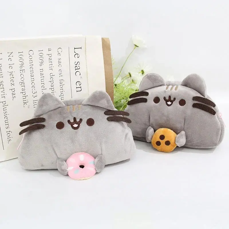 Kawaii Pusheen Fat Cat Cartoon Pencil Case Large Capacity Student Stationery Bag Portable Pen Storage Pouch Cosmetic Bag Gifts