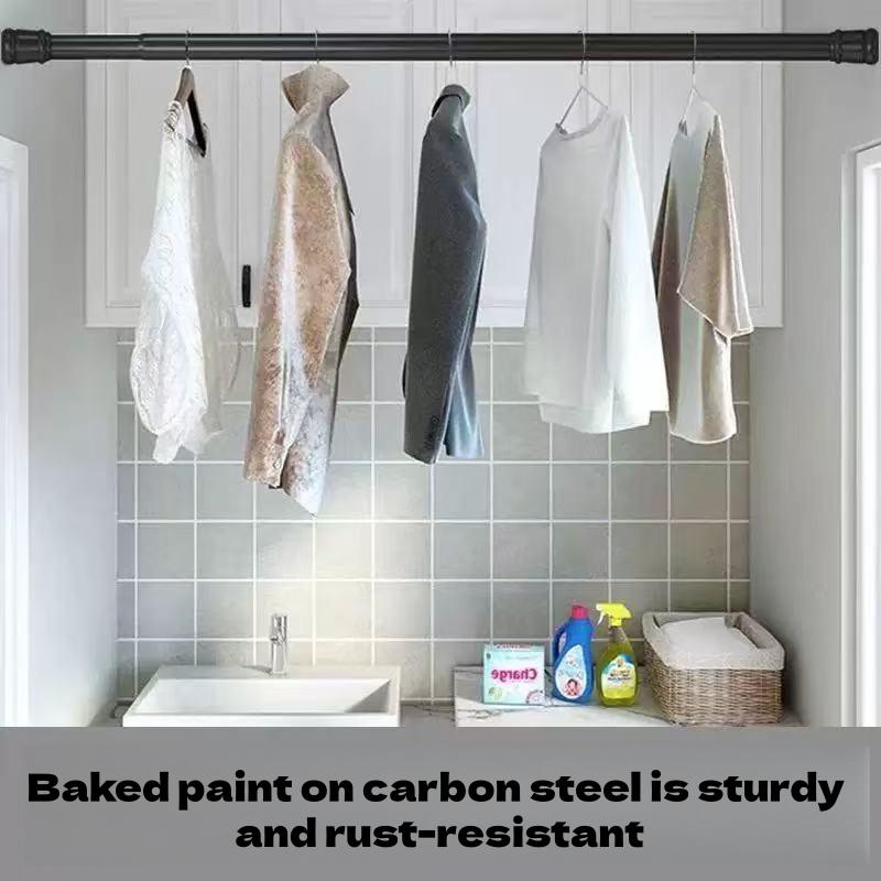 Adjustable No-Drill Extendable Pole, Adjustable Tension Rod, Multi-Purpose Support Rod for Clothesline, Closet, Bathroom Curtain, Easy Installation Home Accessory