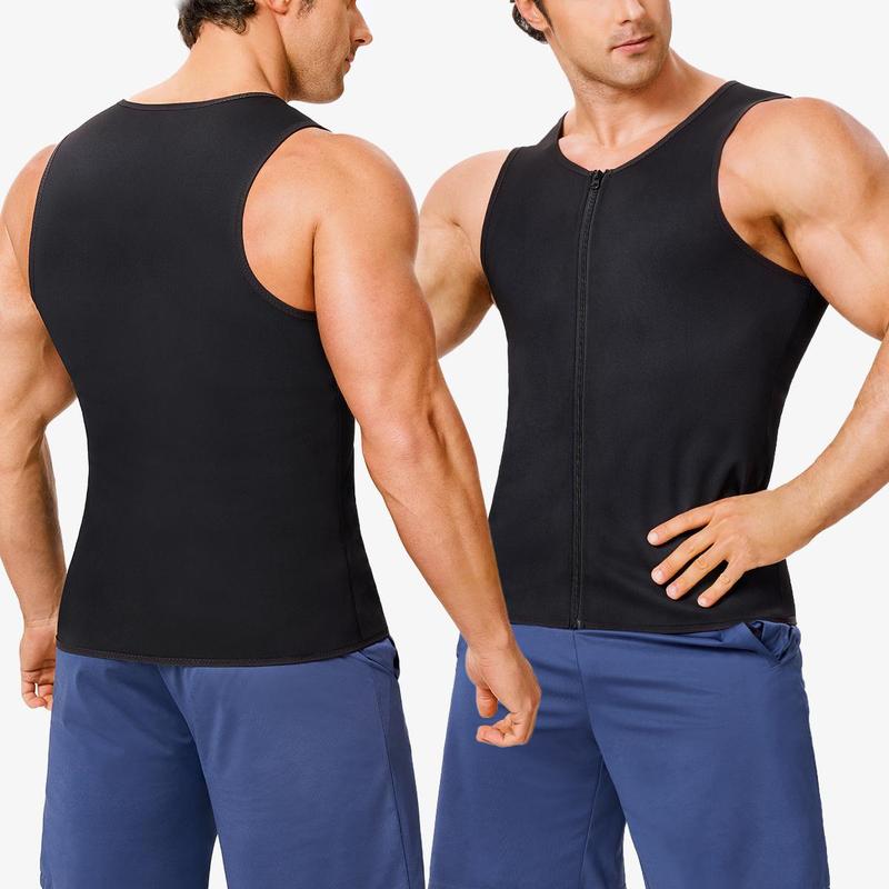 Nebility Mens Junlan Sauna Shirt for Men Sauna Suit Sweat Wasit Trainer Vest For Working Out Athletic Techwear Fitness Top Workout Underwear