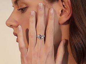 Exquisite 925 Sterling Silver Mood Rings Moonstone for Women Vintage Handmade Victorian Rings Oval Solitaire Ring 18K White Gold Plated Color Change Mood Rings Trendy Womens Jewelry