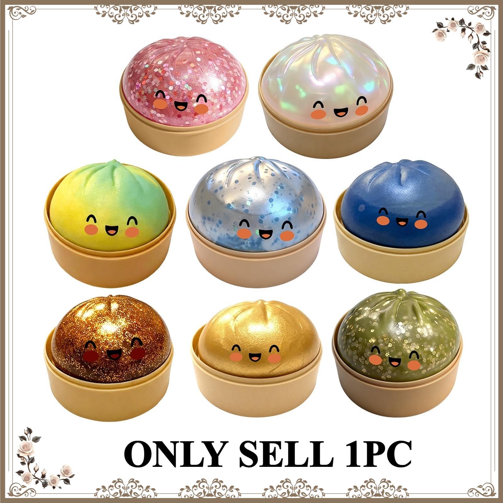 Soft Silicone Creative Stress-Relief Steamed Buns: Squishy Fun, Cute Realistic Food-Themed Toys, Perfect for Letting Off Steam, Slow-Rebound Toys