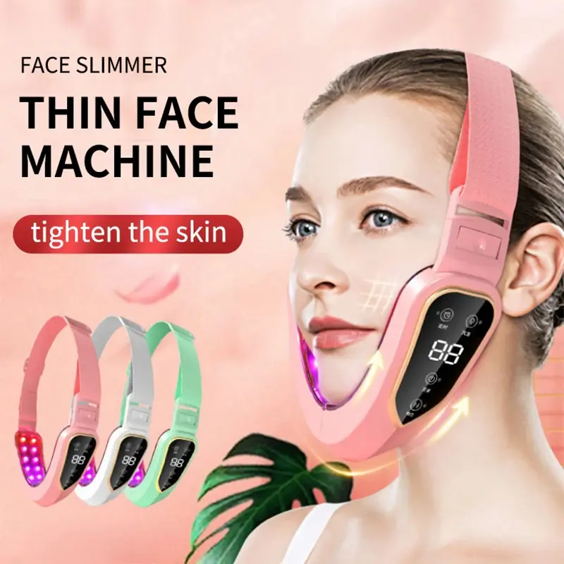LED Photon Facial Massager with Heat & Vibration, Face & Neck Skincare Device