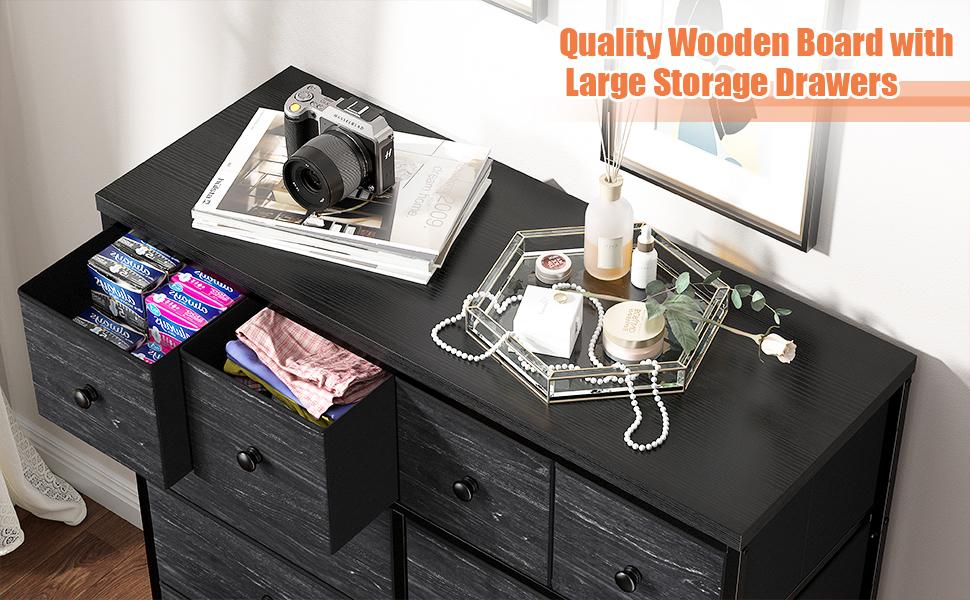 Raybee Furniture Dresser for Bedroom with 12/16 Drawers, Fabric Bedroom Dresser with Drawer Organizer, Storage Organizer Unit with Fabric Bins for Closet, Living Room, Hallway