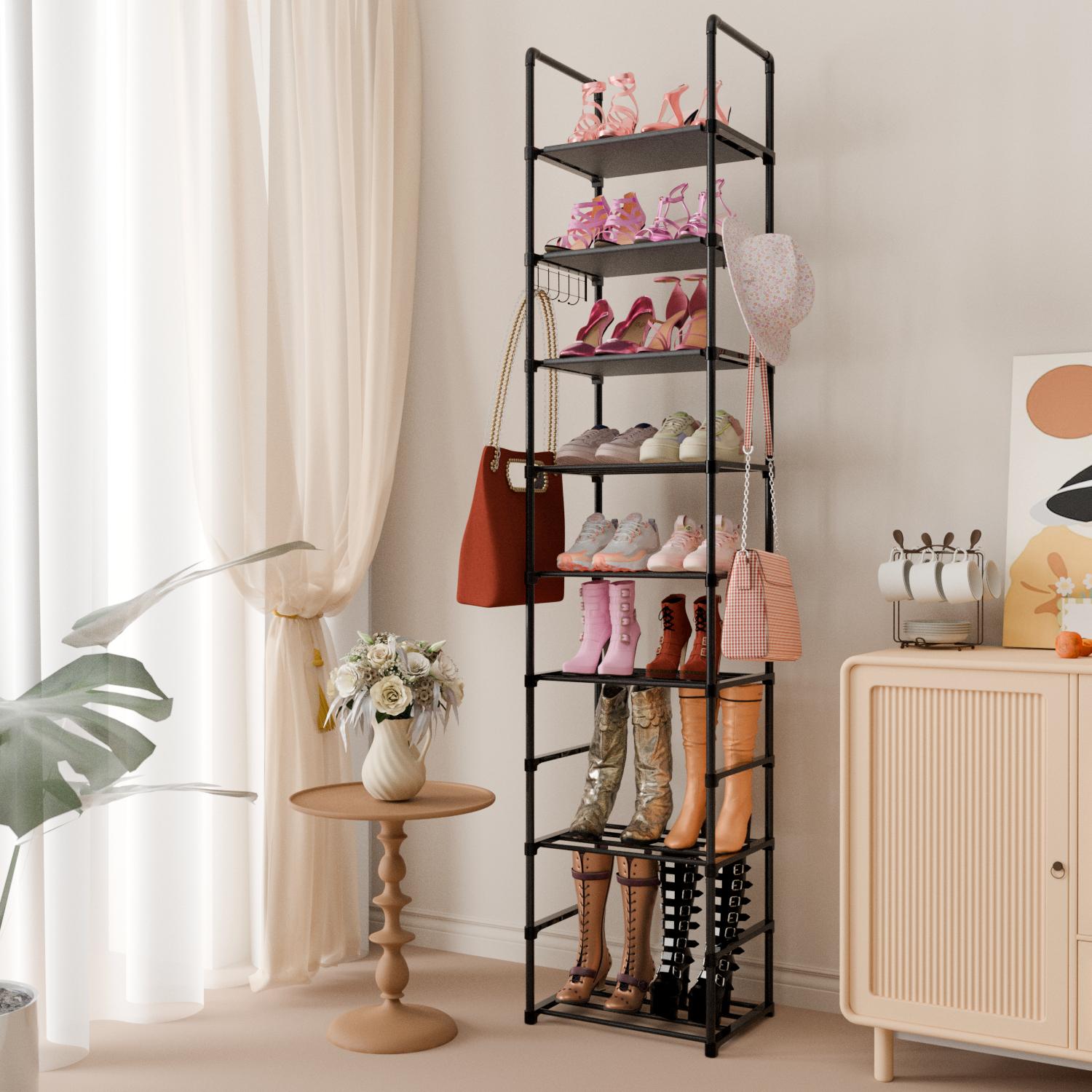 9-Tier Metal Shoe Rack Organizer for 50-55 Pairs,Stackable,Space Saving Shoe Storage Shelf for Entryway, Closet, Bedroom,New Year Gifts Waterproof Accessory 9-Tier Metal Shoe Rack Organizer for 50-55 Pairs,Stackable,Space Saving Shoe Storage Shelf for Entryway, Closet, Bedroom,New Year Gifts Waterproof Accessory