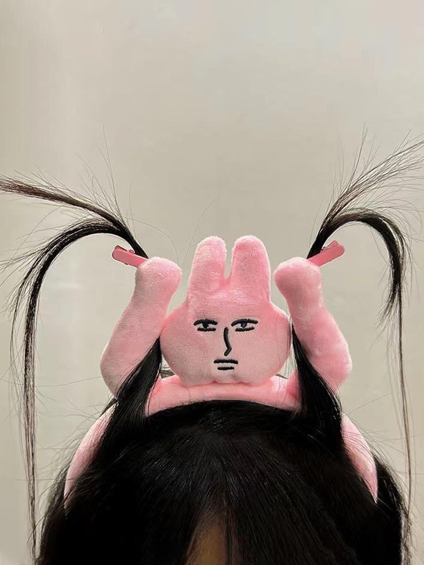 Women's Cute Cartoon Mouse Rabbit Plush Hairband, Fun Halloween Makeup Prop, Adorable Party and Holiday Costume Headwear, Party Accessory