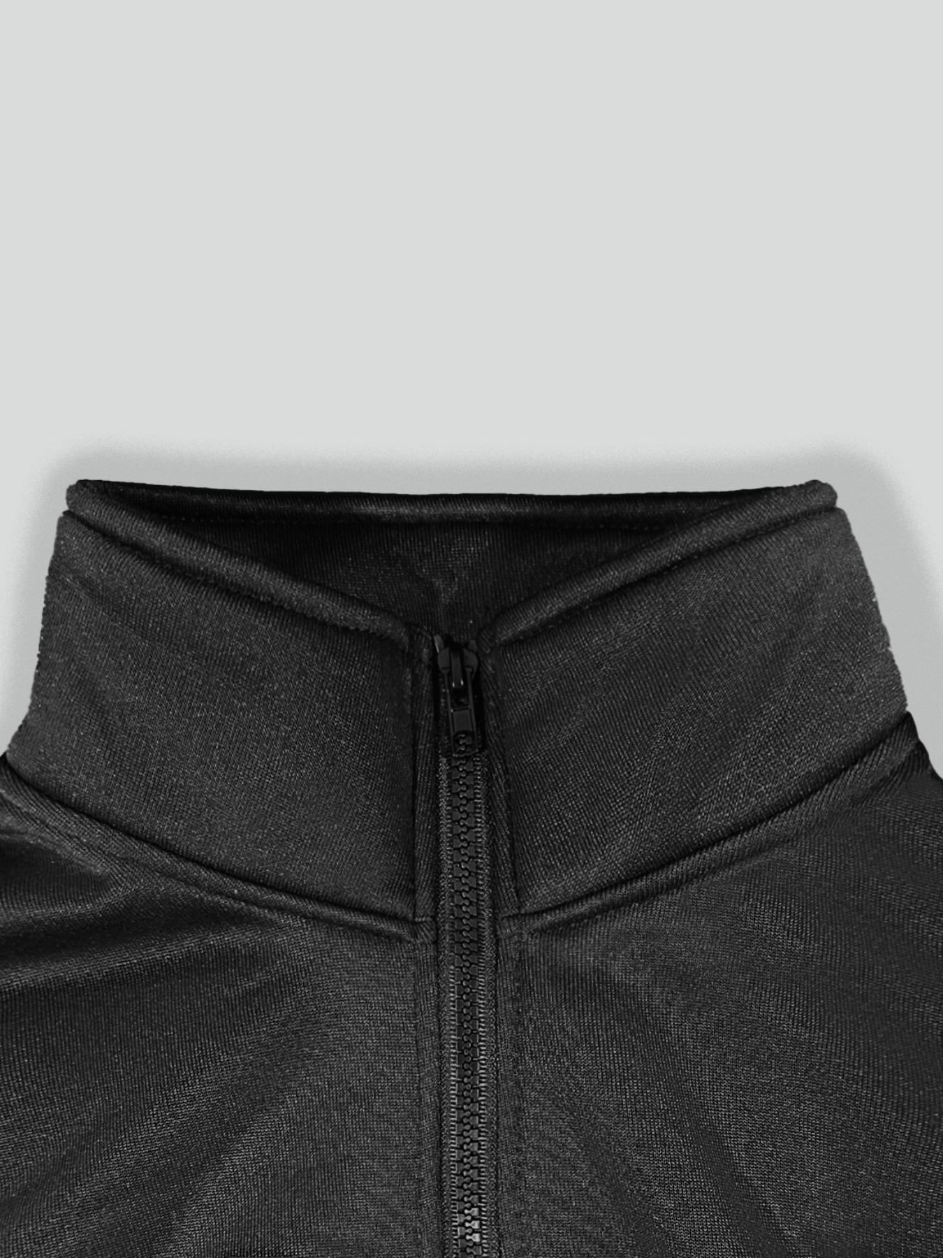 Men's Kawasaki Racing Team Graphic Zip Up Sweatshirt, Regular Fit Casual Fashion Long Sleeve Half Zip Sweatshirt for Daily Wear, Men's Clothes for Fall & Winter, Athletic Sports Clothing