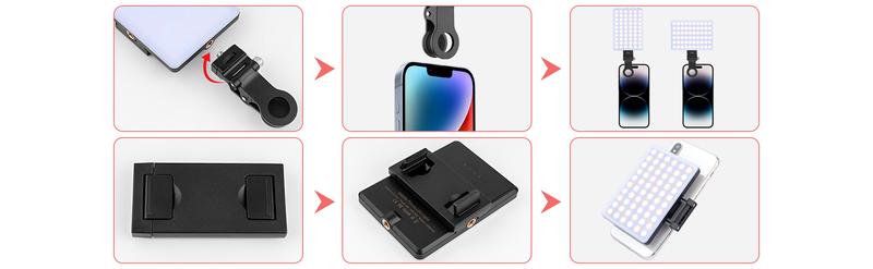 Rechargeable Clip Fill Light, 3 Light Modes & 10 Brightness Levels, 60 LED High Power Rechargeable Clip Fill Video Conference Light, Portable Clip on Light for Taking Selfie, Live Show, Art Photography, Objects Supplemental Light