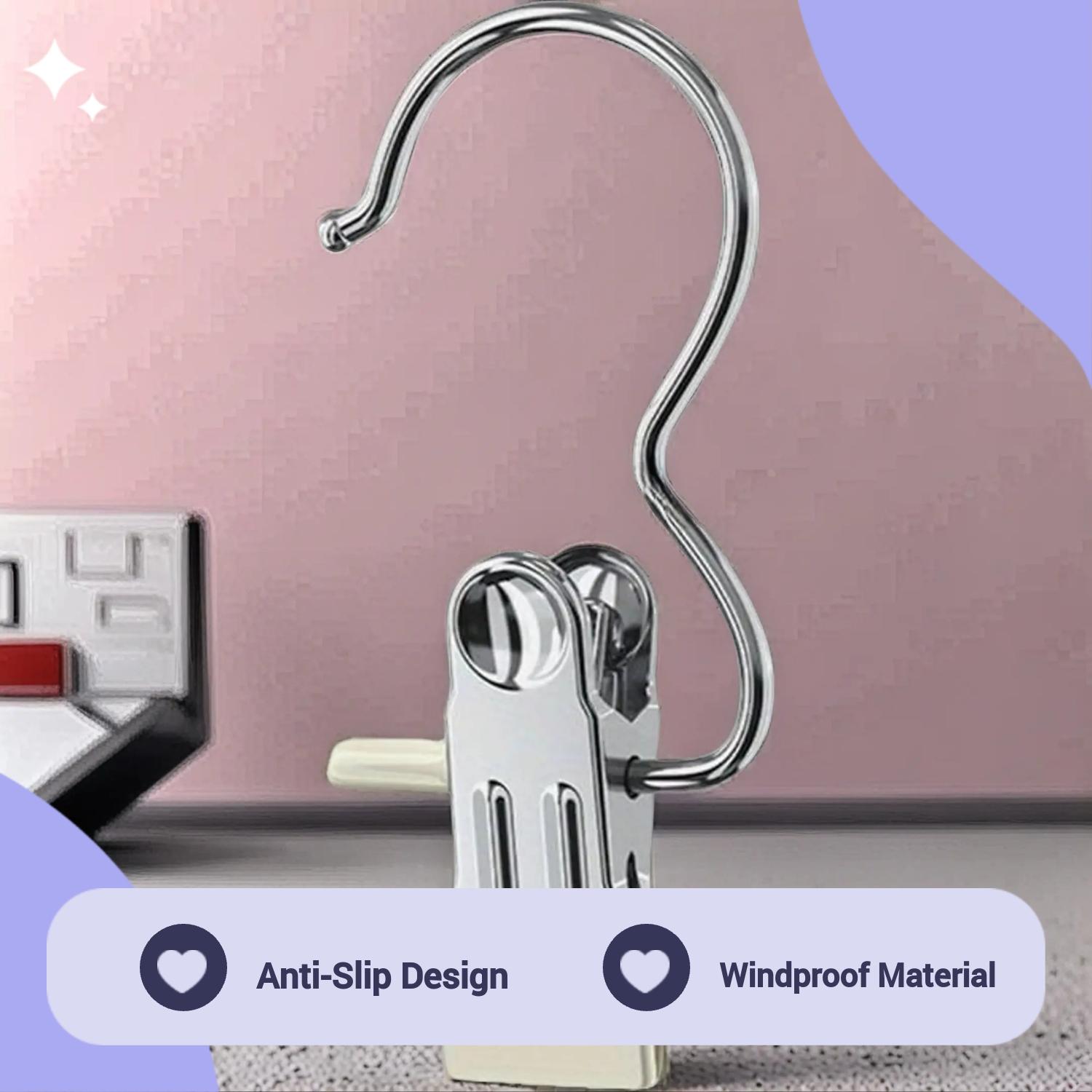 Riding the Home Organization Trend! These  10/15 - piece Metal Clip Hangers are a MUST - HAVE! Anti - Slip, Windproof, Great for Pants, Boots & Hats! Neaten Up Your Closet Effortlessly! # HomeDecor # ClothesStorage Stainless Steel Hanger