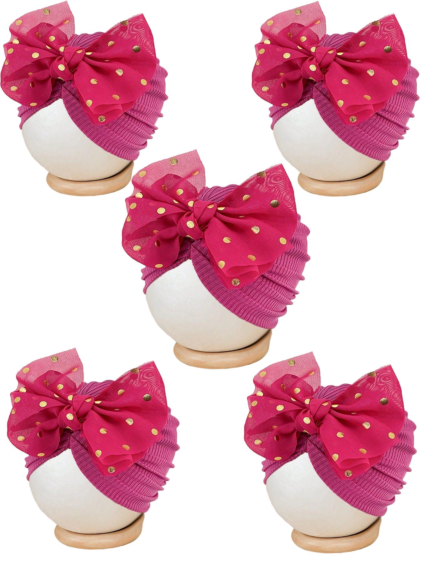 5-piece set of candy-colored cute baby headbands, princess girl hair accessories, suitable daily and all-season wear, with fashionable knot design