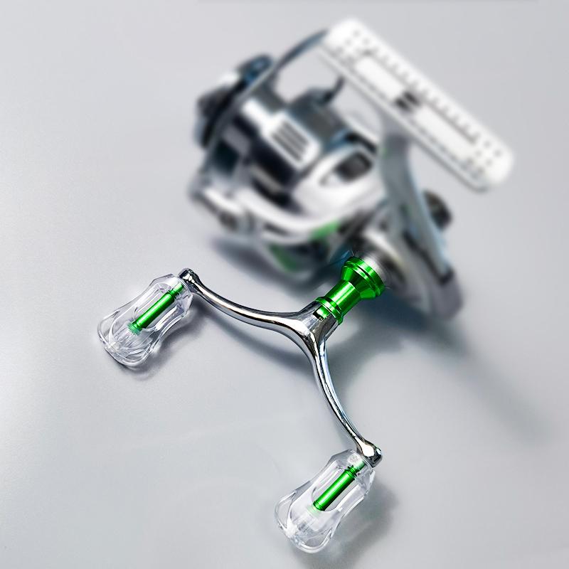 Fishing Spinning Reel Handle, Double Rocker Arm with Multiple Colors, Lightweight Design for Lure Fishing  Aluminum alloy hexagon