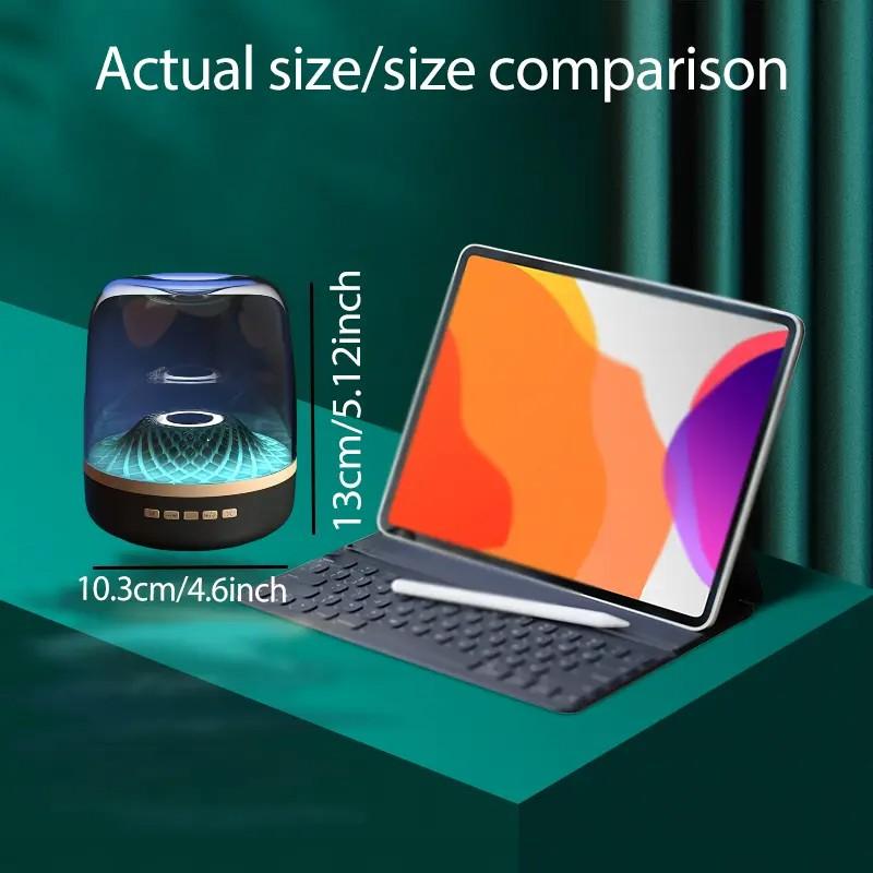 Compact Bluetooth-compatible Speaker, 360° Surround Sound, 7 LED Effects, USB Type-C, 500mah Battery, Wireless, Home Theater, Gift Ready