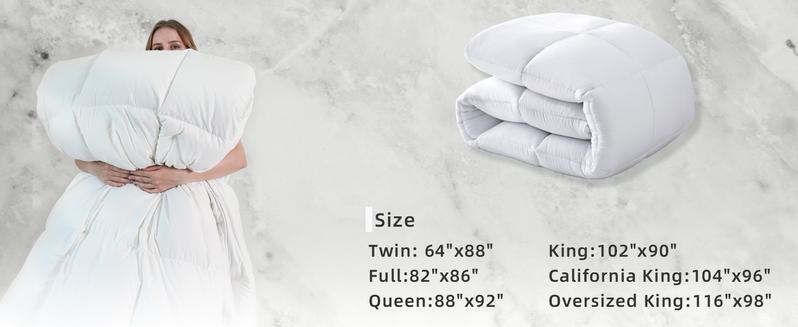 DOWNCOOL All Seasons 3pcs Light Weight Comforter set with Multi-colors, Quilted Duvet Set with corner tab, Hotel Bedding Comforter Set Machine Washable