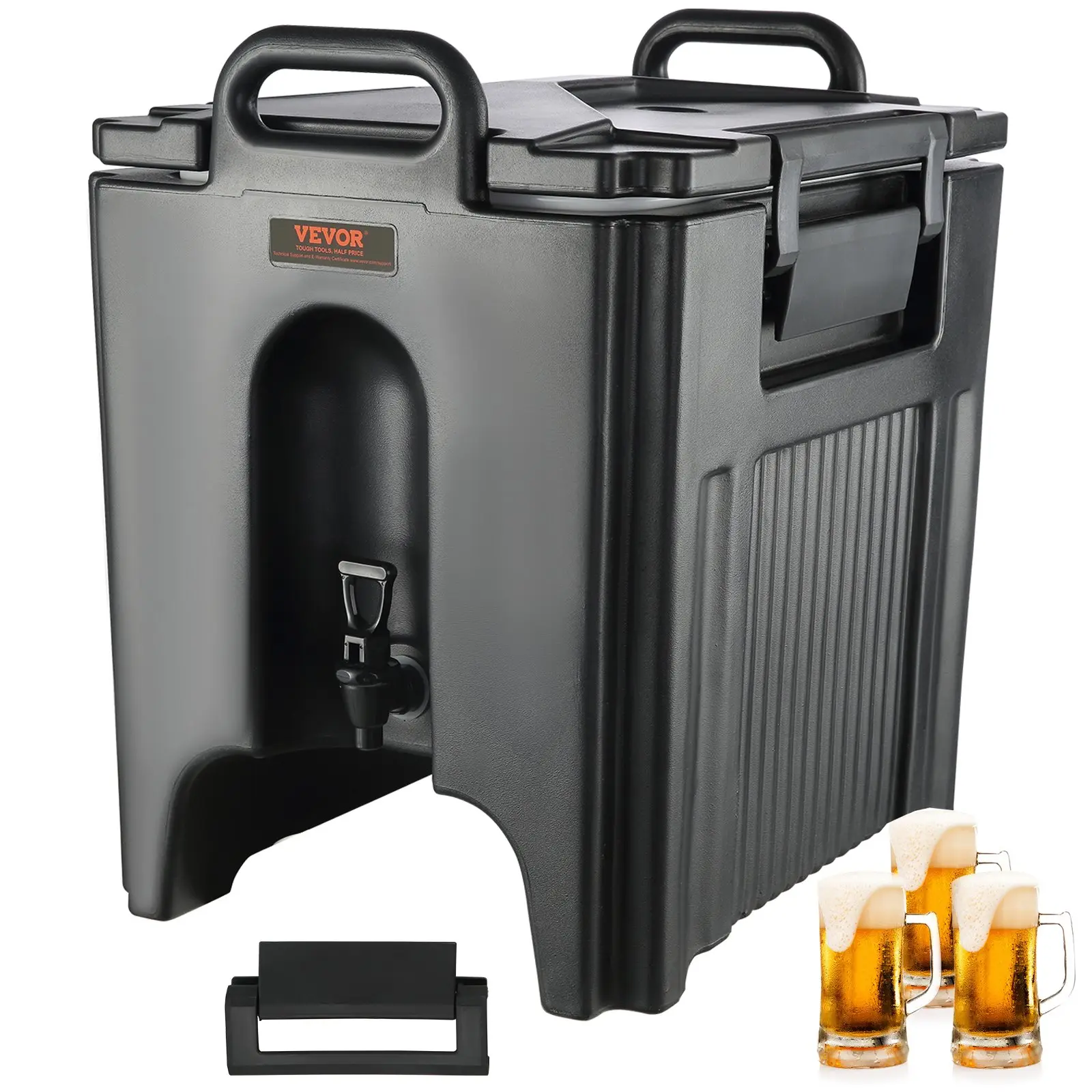 VEVOR Insulated Beverage Dispenser, 10 Gallon, Food-grade LL9450UP Hot and Cold Beverage Server, Thermal Drink Dispenser Cooler with 1.18 in PU Layer Two-Stage Faucet Handle, for Restaurant Drink Sho