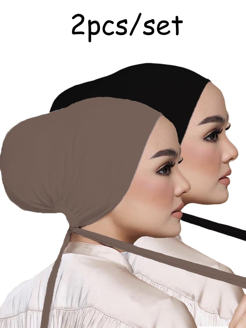 Women's Soft Fabric Jersey Hijab Set, Turban Hijab, Comfortable Tie-Style Inner Cap, Elegant Muslim Clothing Accessory for All Seasons