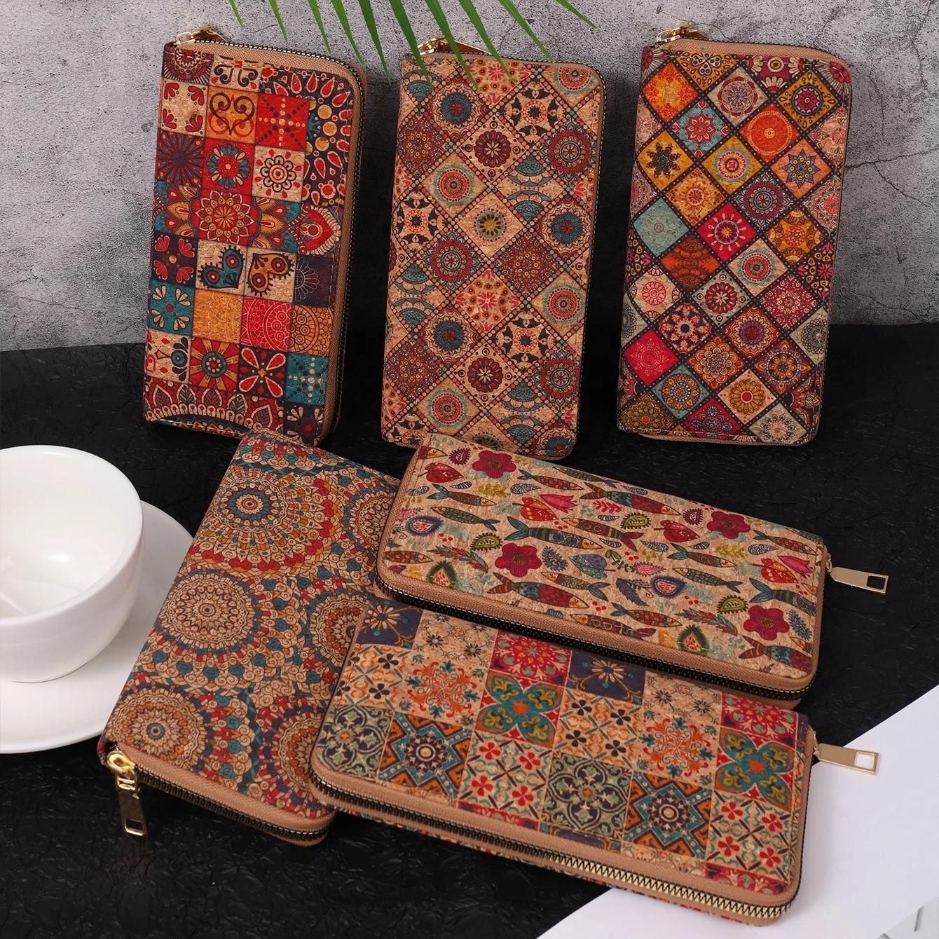 Women's PU Leather Retro Vibe Long Wallet Clutch - Long Length, Printed Design, Zip Closure, Antitheft Safe, Phone-Compatible, Travel-Ready Card Holder