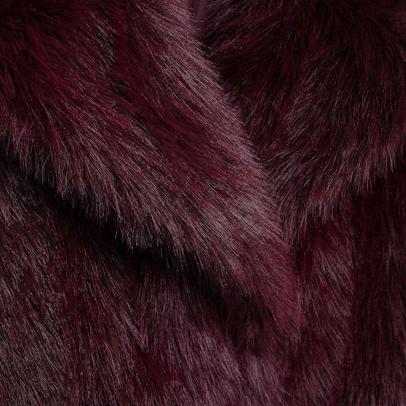 Women's Plain Faux Fur Jacket, Casual Fitted Jacket, Collar Padded Warm Coat, Winter Party Luxury Layered Outerwear, Casual Daily Wear