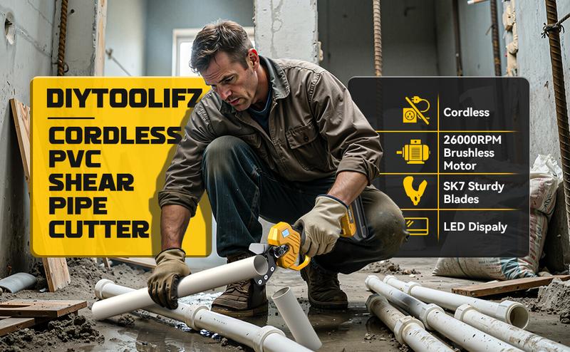 Electric PVC Pipe Cutter Compatible with DEWALT 20V Battery (NO BATTERY!!), 1-5/8" (32mm) Pipe Cutter Tool Brushless Motor Tubing Cut 240W Cordless