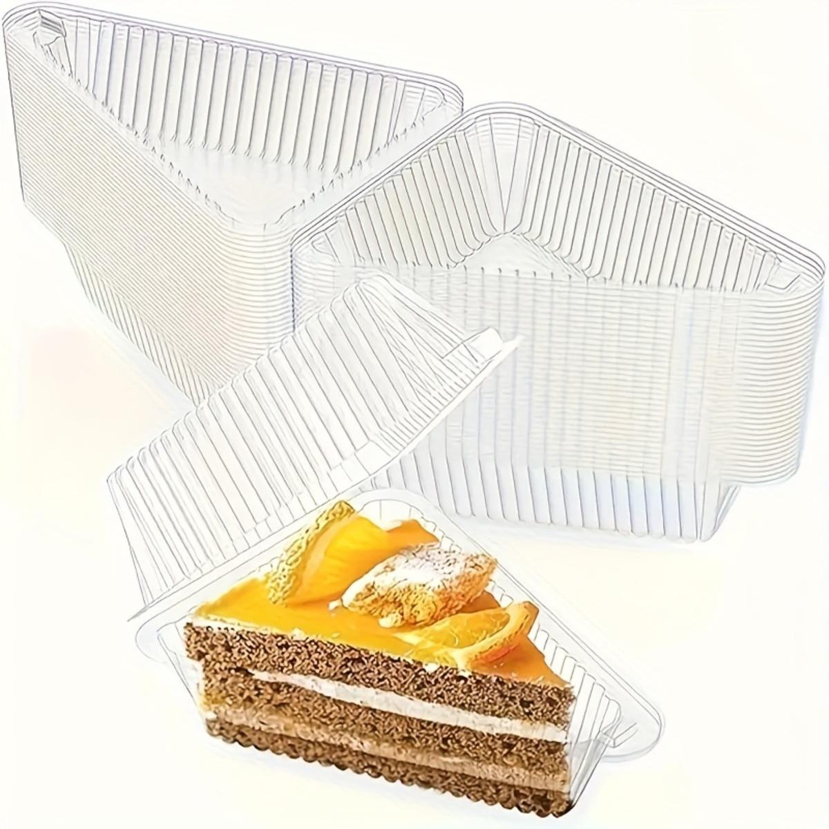 100pcs Transparent Triangle Dessert Packaging Boxes, Disposable Plastic Cake Containers for Sandwiches, Mousse, Crepe Cakes, Pastries and Sweets, Perfect for Bakery Takeout, Afternoon Tea Treats and Dessert Display