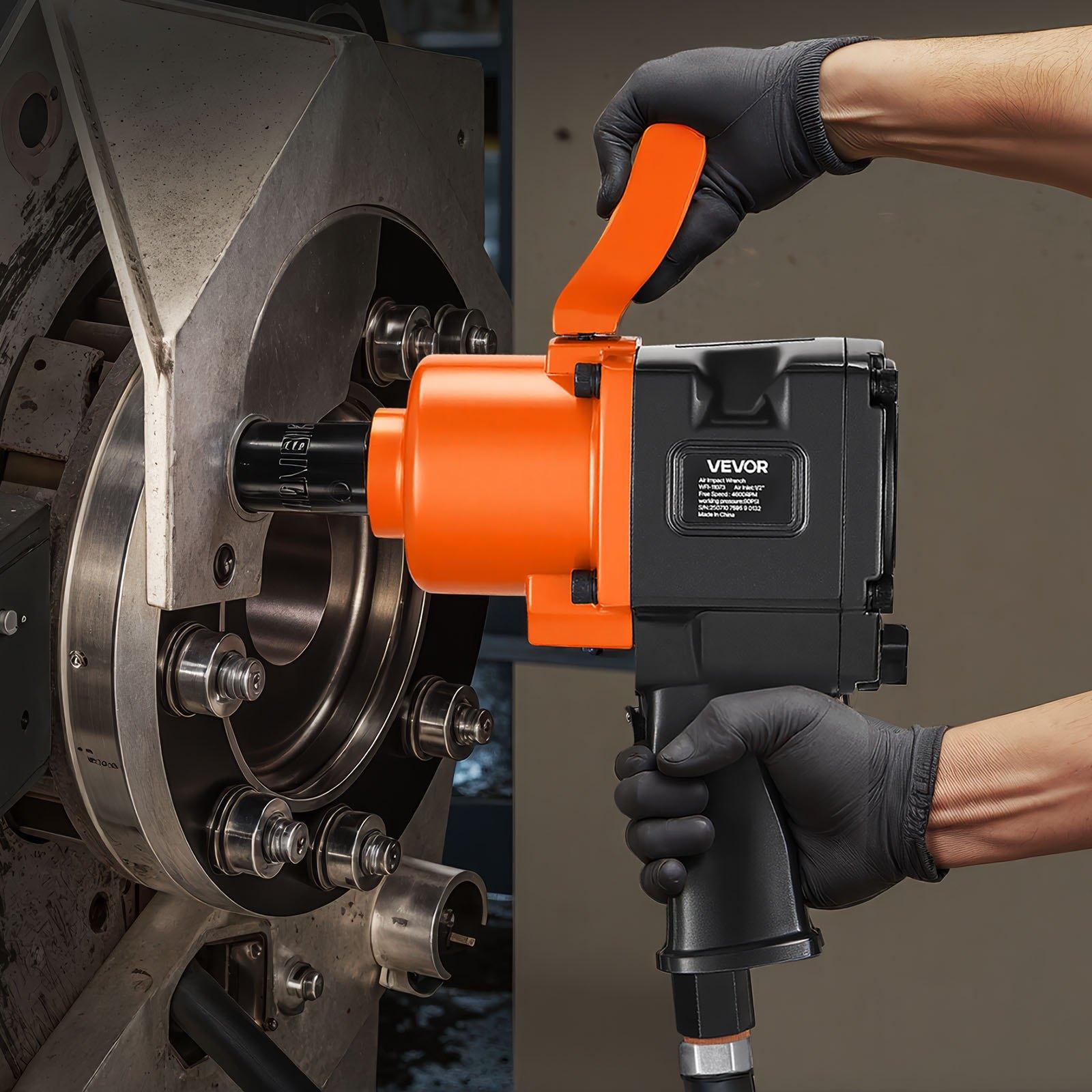 【Summerfinds】VEVOR 1 Inch Air Impact Wrench, Up to 1200 ft-lbs Nut-Busting Torque, 16.4 lbs Lightweight Pneumatic Impact Gun with Double Handles for Heavy Duty Repairs and Maintenance